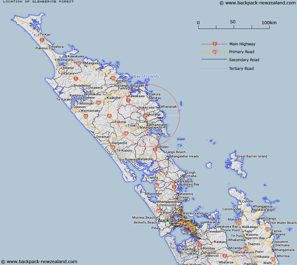 Glenbervie Forest Map New Zealand