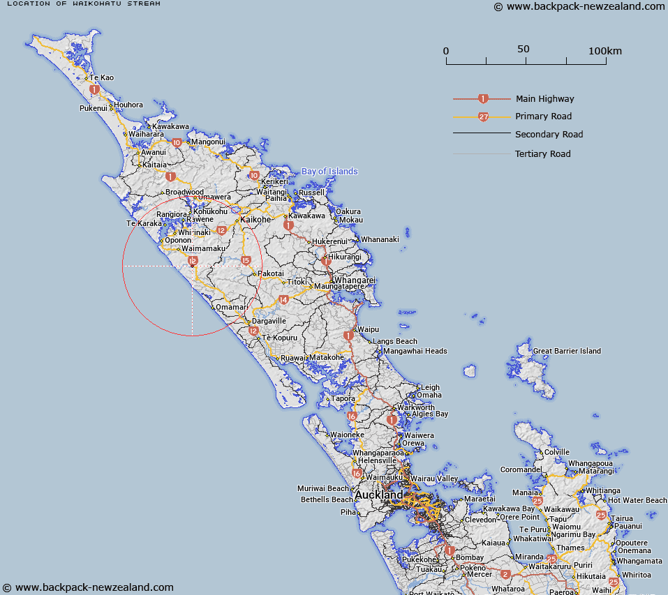 Waikohatu Stream Map New Zealand