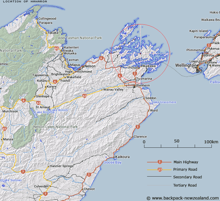 Manaroa Map New Zealand