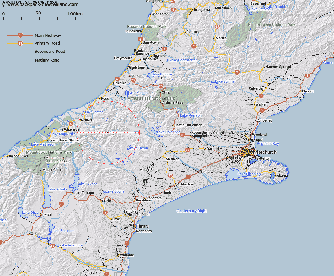 Meins Knob Map New Zealand