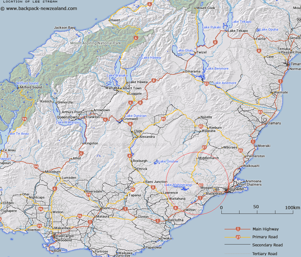 Lee Stream Map New Zealand