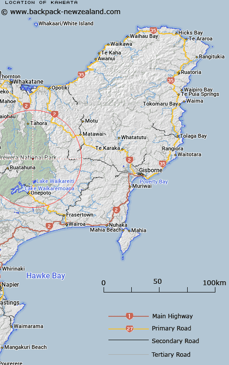 Kaheata Map New Zealand