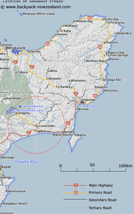 Mangahoi Stream Map New Zealand