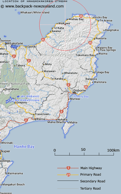 Mangaikakorea Stream Map New Zealand