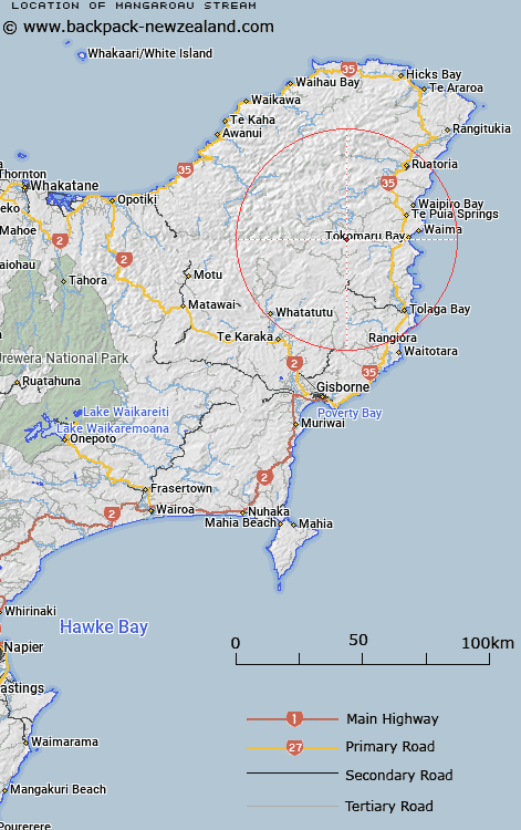 Mangaroau Stream Map New Zealand