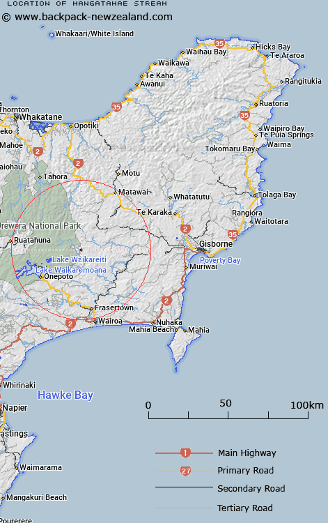 Mangatahae Stream Map New Zealand