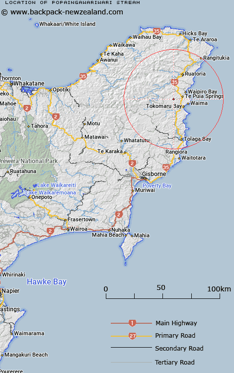 Popaingawariwari Stream Map New Zealand