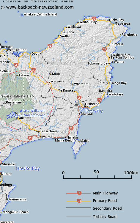 Tikitikiotari Range Map New Zealand