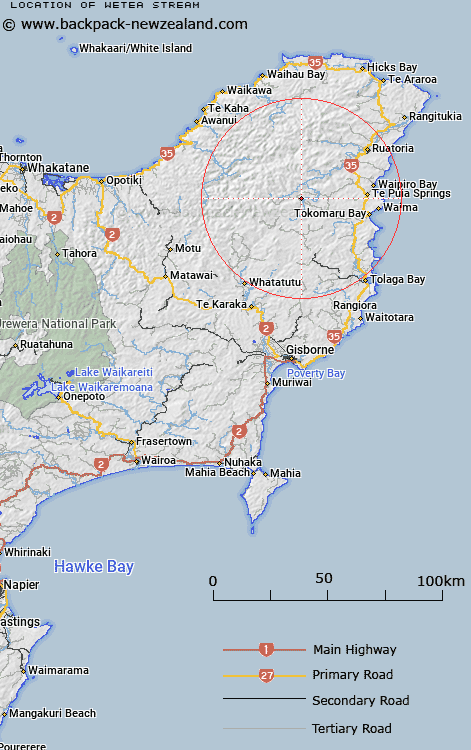 Wetea Stream Map New Zealand