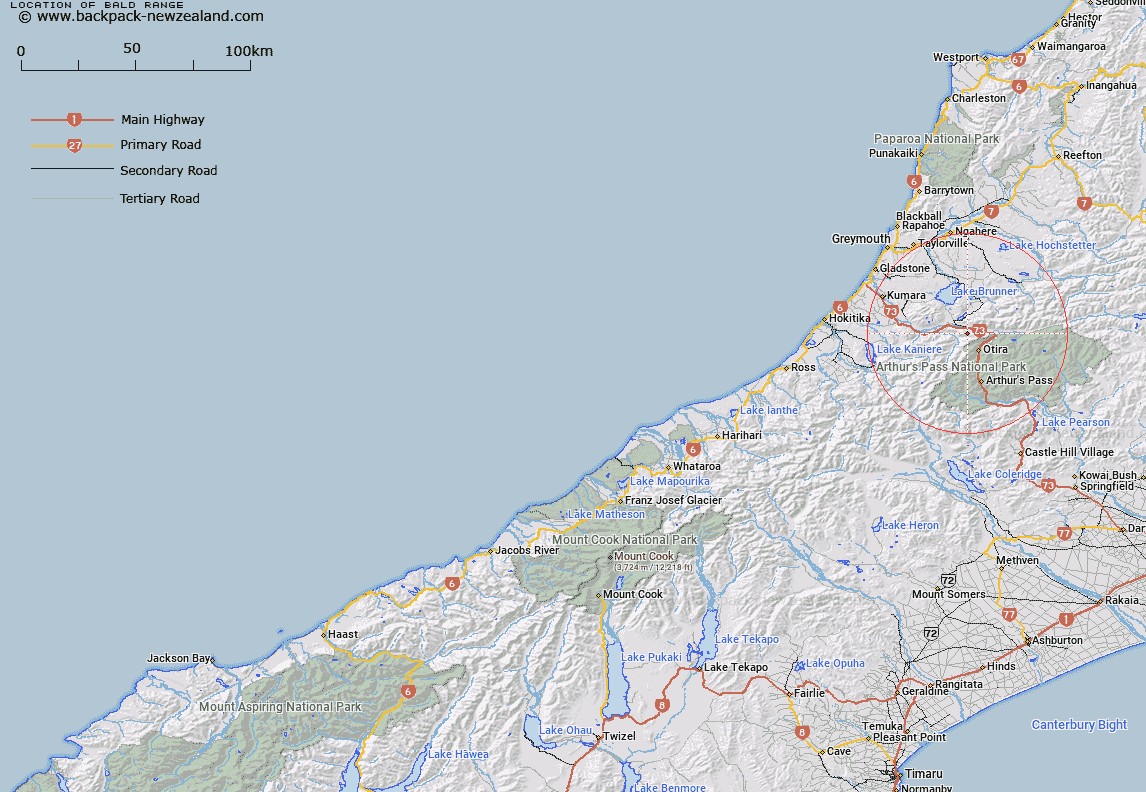 Bald Range Map New Zealand