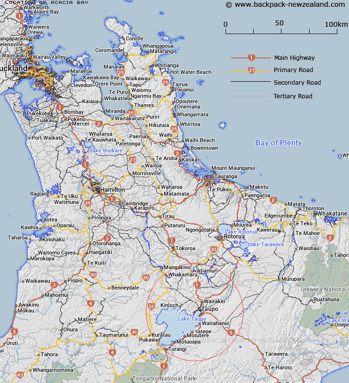 Acacia Bay Map New Zealand