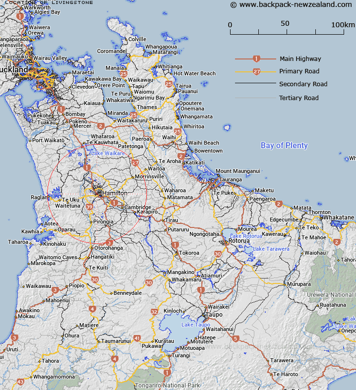 Livingstone Map New Zealand