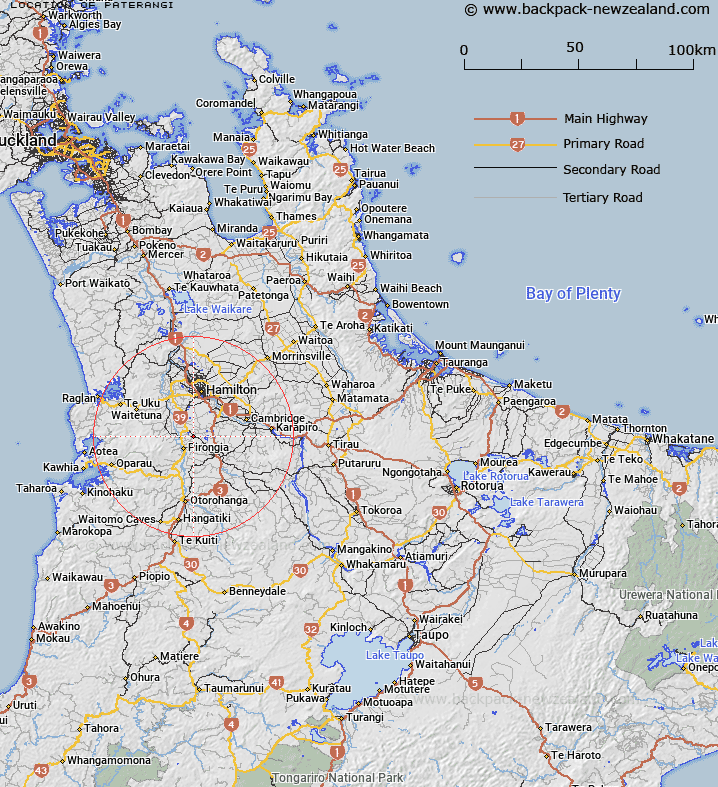 Paterangi Map New Zealand