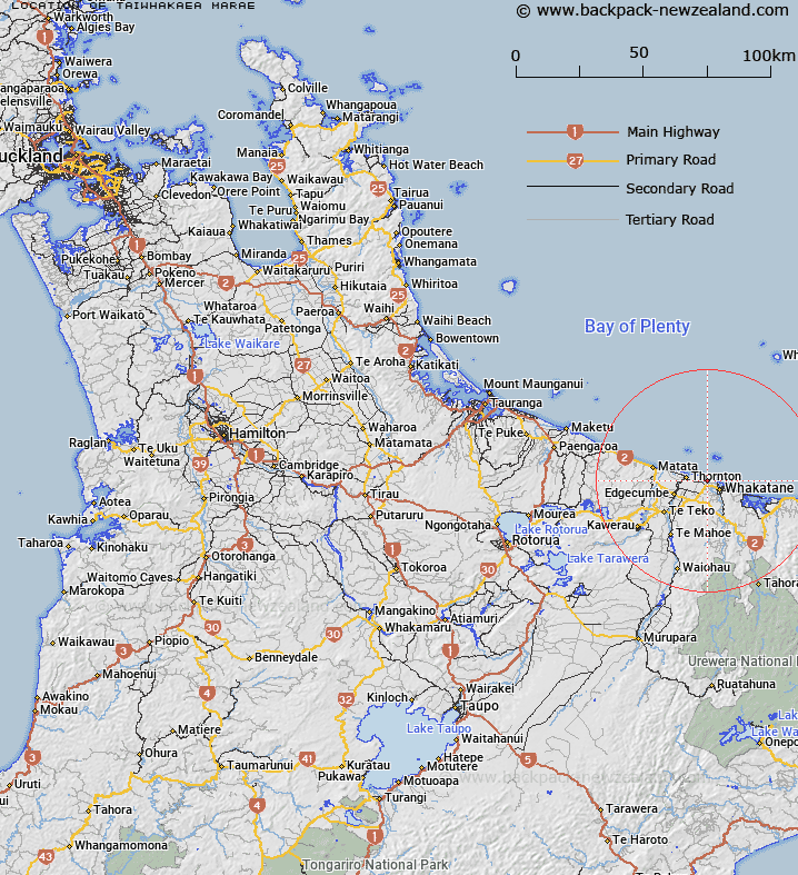 Taiwhakaea Marae Map New Zealand