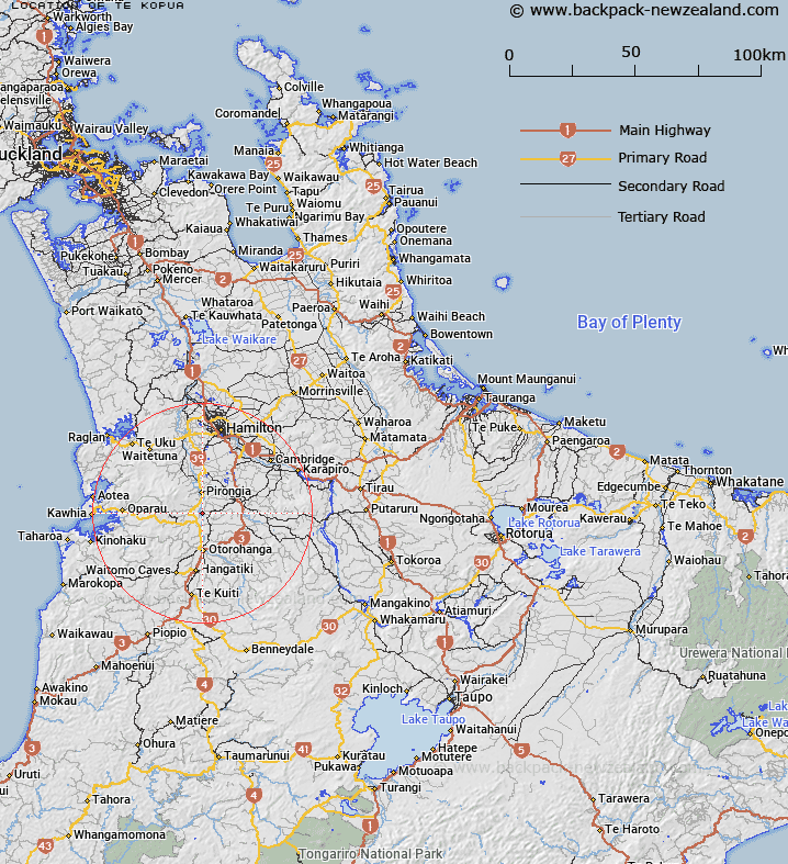 Te Kopua Map New Zealand