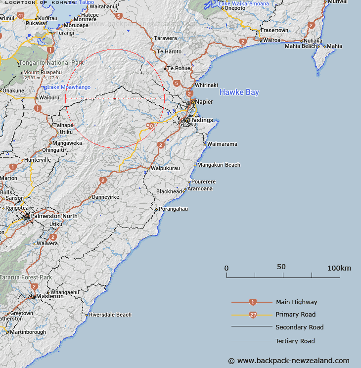 Komata Map New Zealand