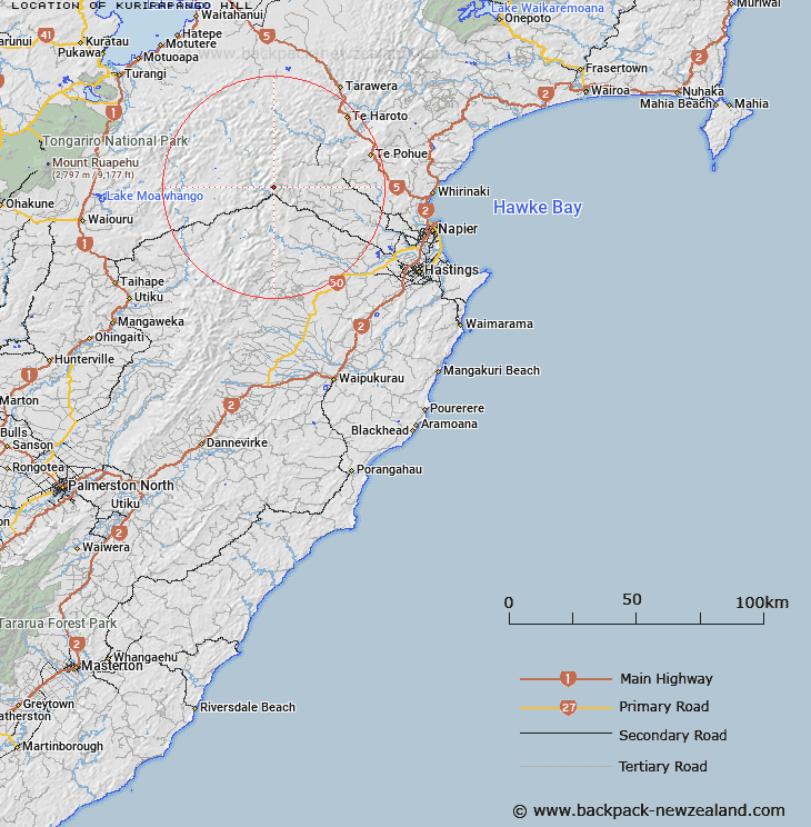 Kuripapango Hill Map New Zealand