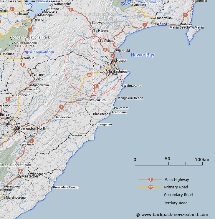 Waitio Stream Map New Zealand