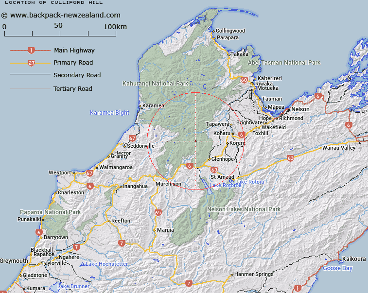 Culliford Hill Map New Zealand