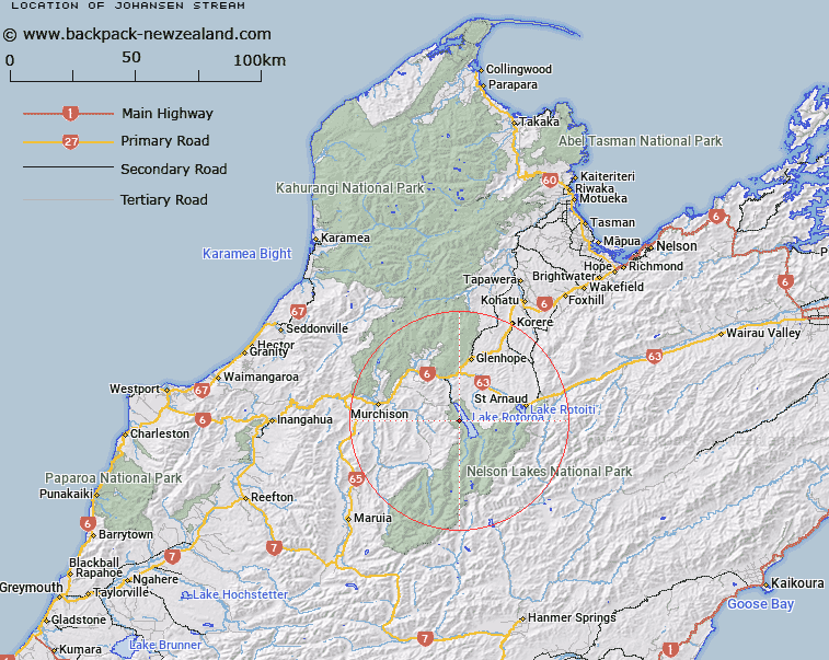Johansen Stream Map New Zealand