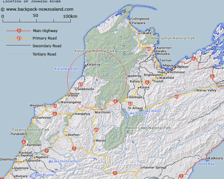 Johnson River Map New Zealand