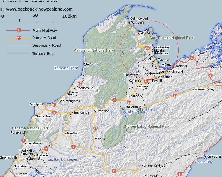 Jordan River Map New Zealand