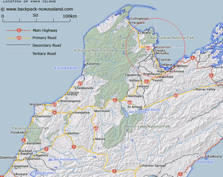 Kākā Island Map New Zealand