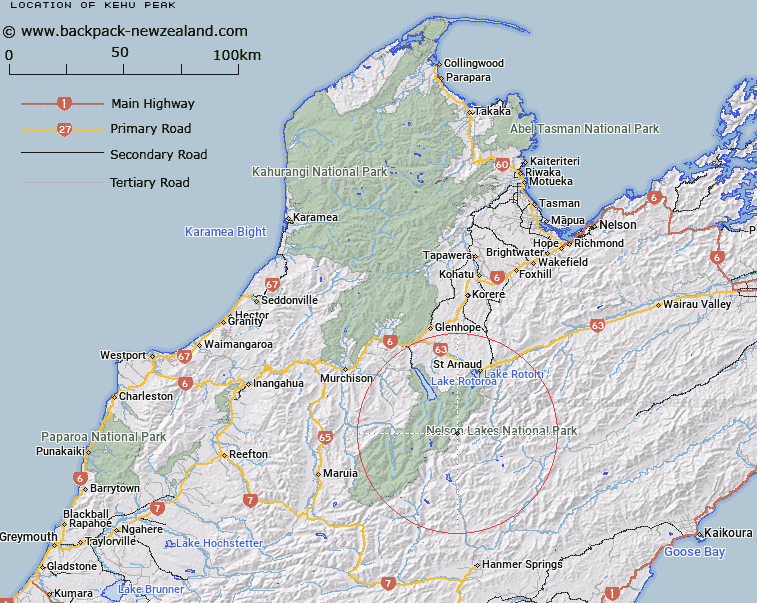 Kehu Peak Map New Zealand