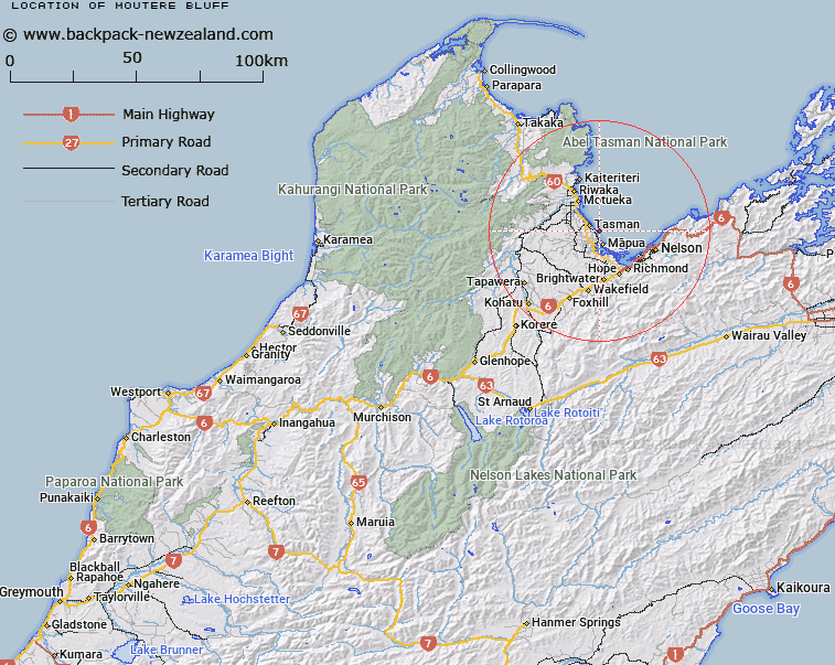 Moutere Bluff Map New Zealand