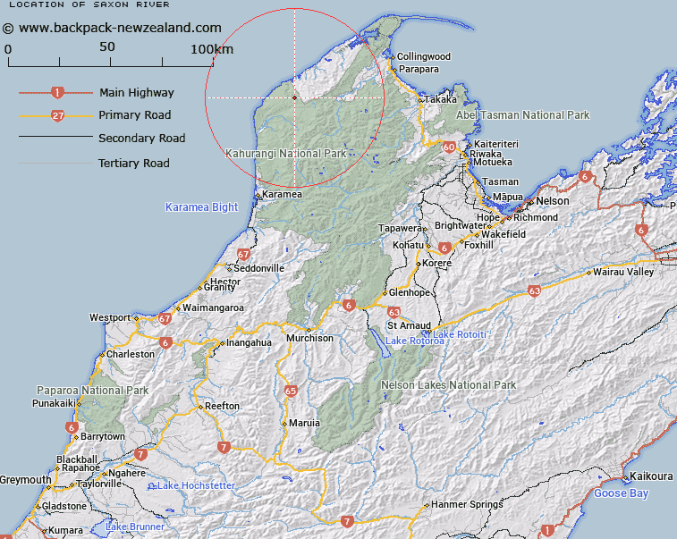 Saxon River Map New Zealand