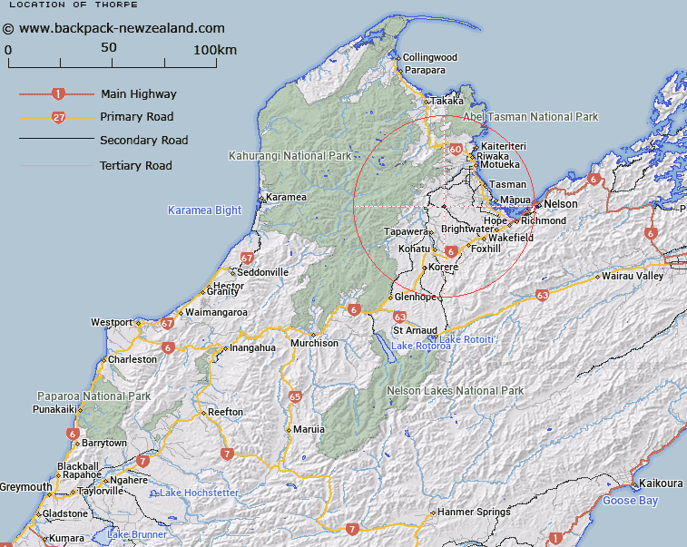 Thorpe Map New Zealand