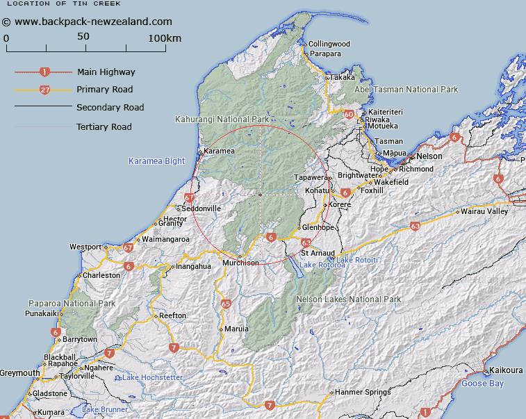 Tin Creek Map New Zealand