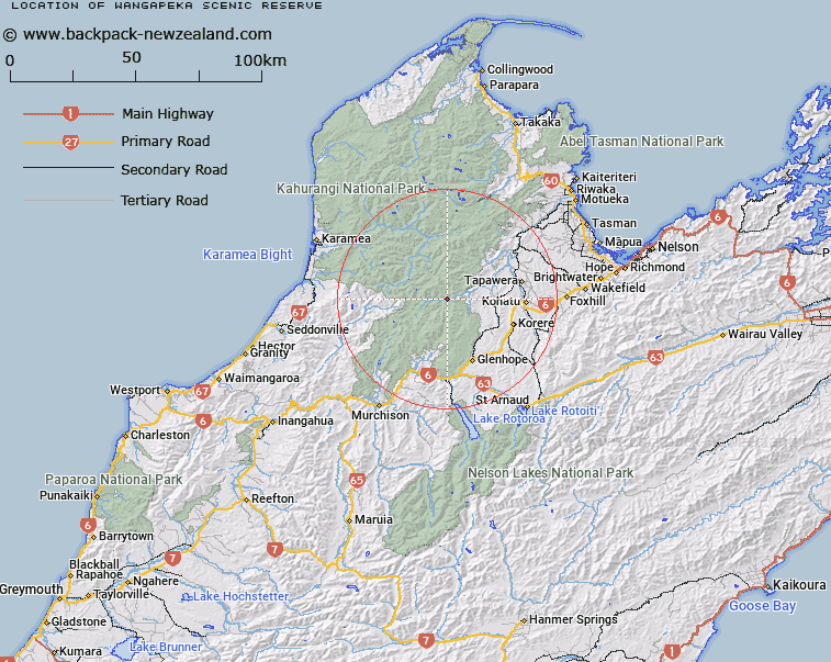 Wangapeka Scenic Reserve Map New Zealand