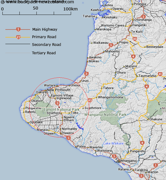 Taranaki Region Map New Zealand