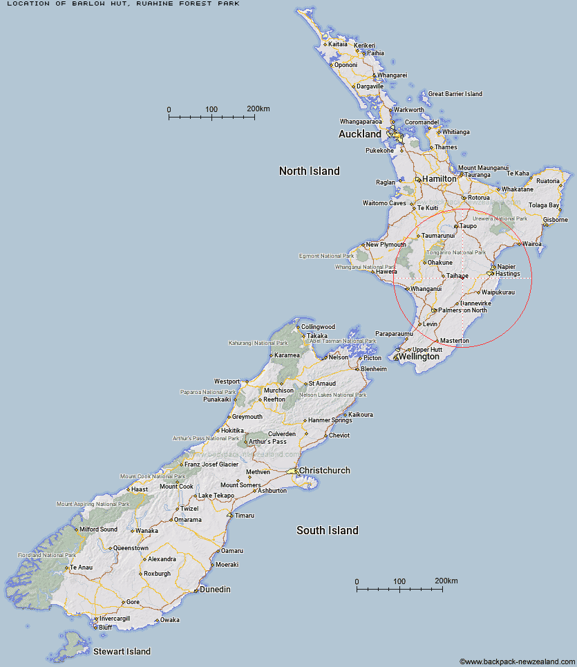 Barlow Hut Map New Zealand