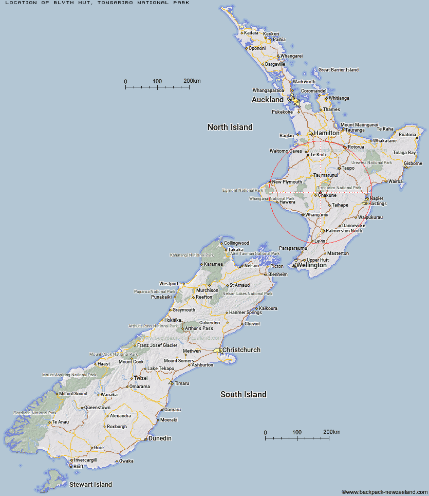 Blyth Hut Map New Zealand
