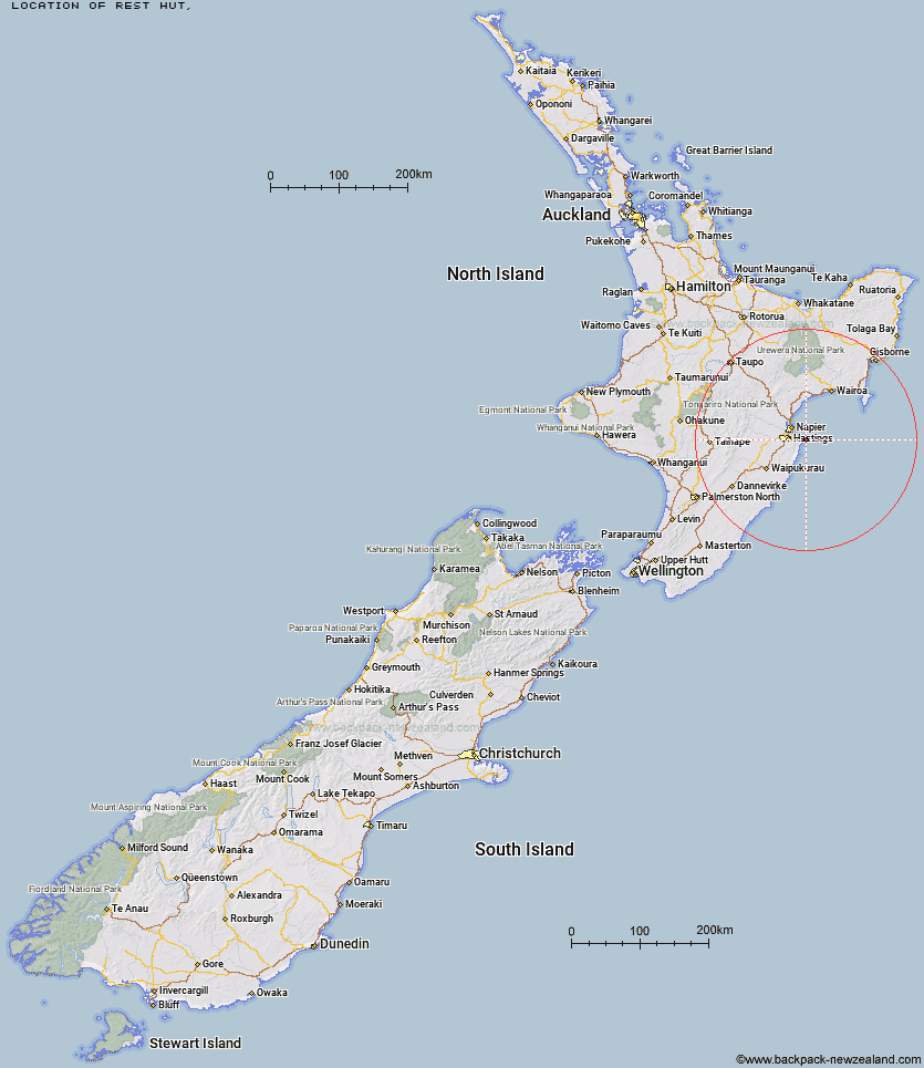 Rest Hut Map New Zealand