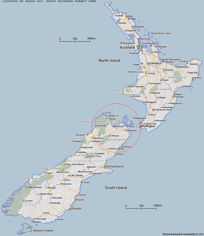 Rocks Hut Map New Zealand