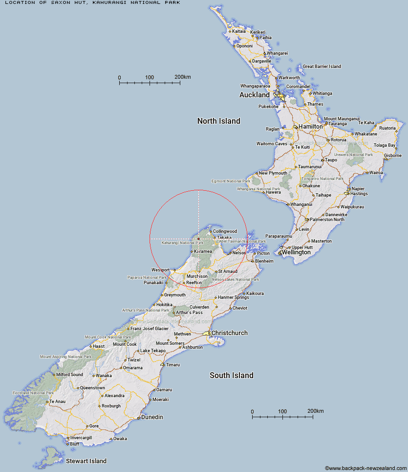 Saxon Hut Map New Zealand