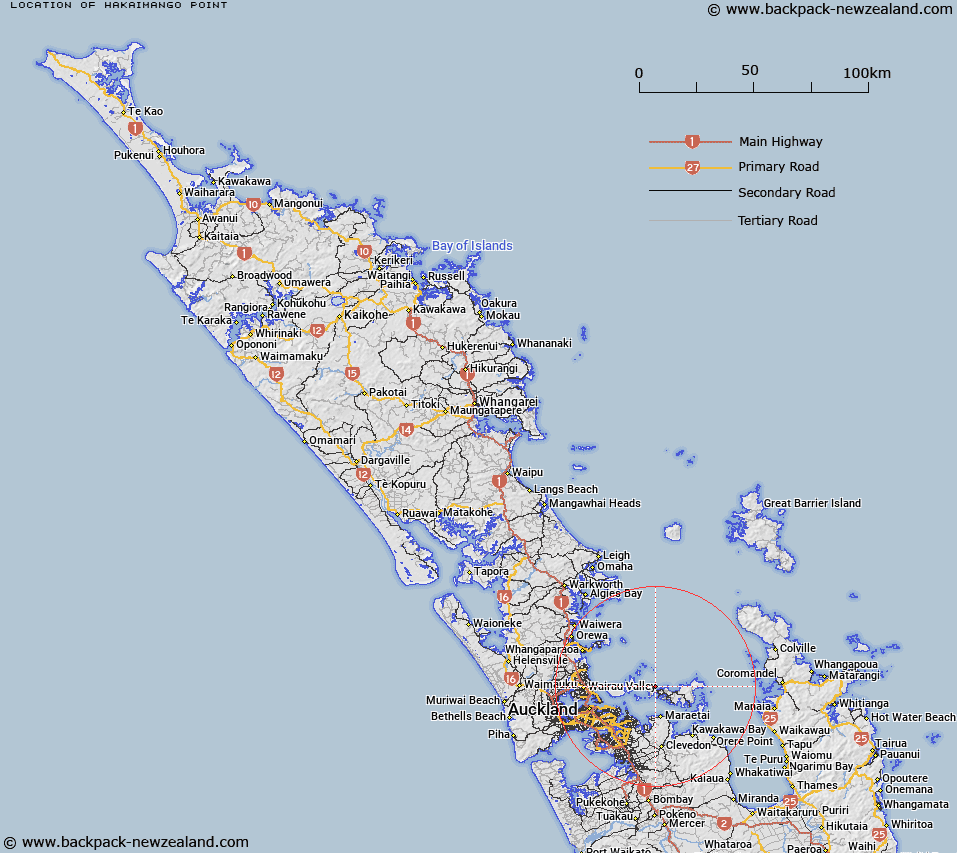 Hakaimango Point Map New Zealand
