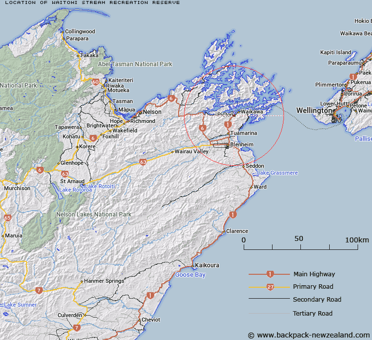 Waitohi Stream Recreation Reserve Map New Zealand