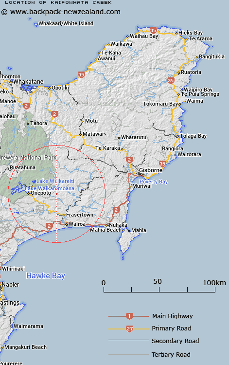 Kaipowhata Creek Map New Zealand