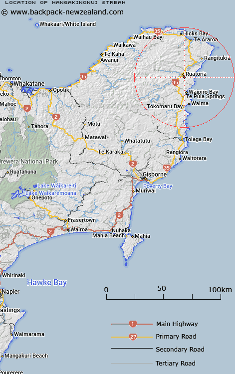 Mangakinonui Stream Map New Zealand