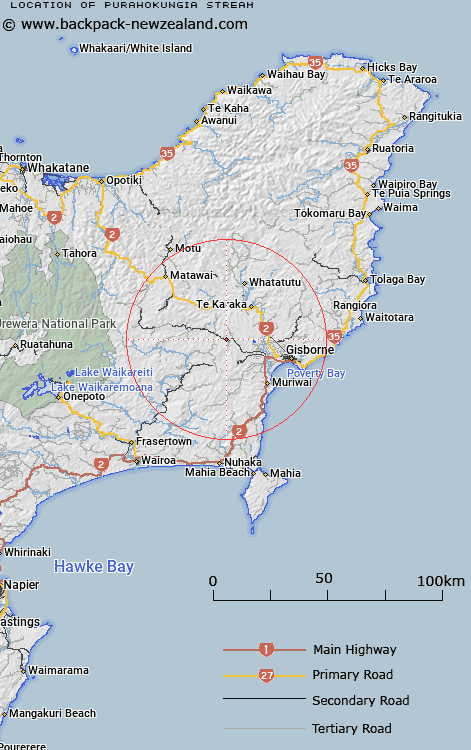 Purahokungia Stream Map New Zealand