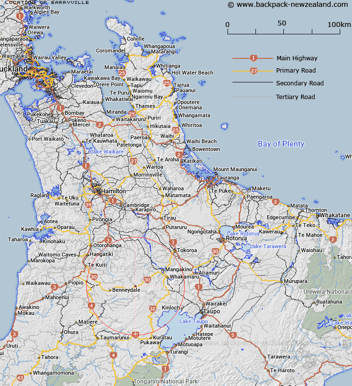 Barryville Map New Zealand