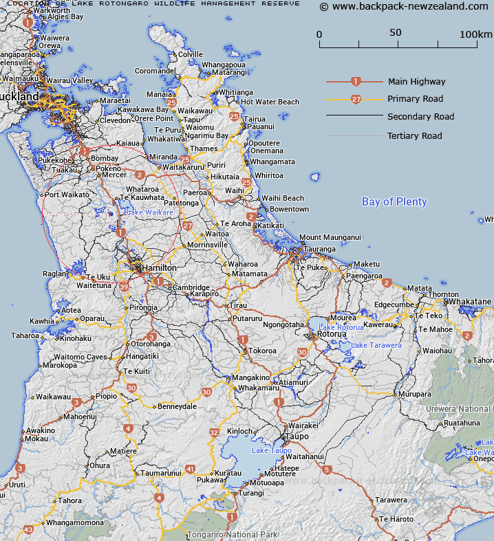 Lake Rotongaro Wildlife Management Reserve Map New Zealand