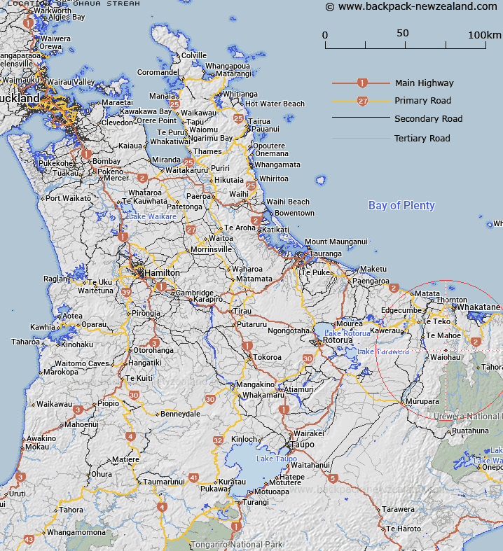 Ohaua Stream Map New Zealand