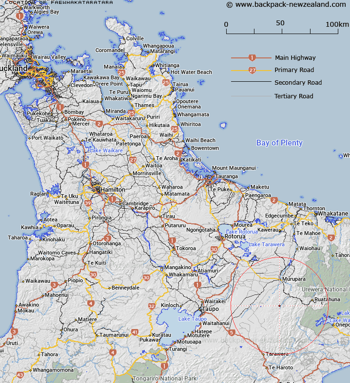 Paewhakataratara Map New Zealand