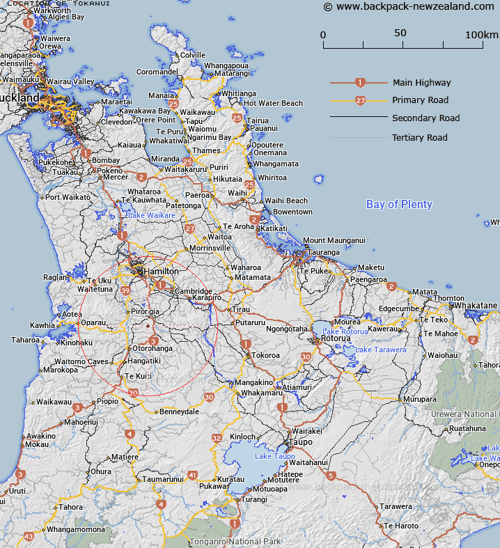 Tokanui Map New Zealand