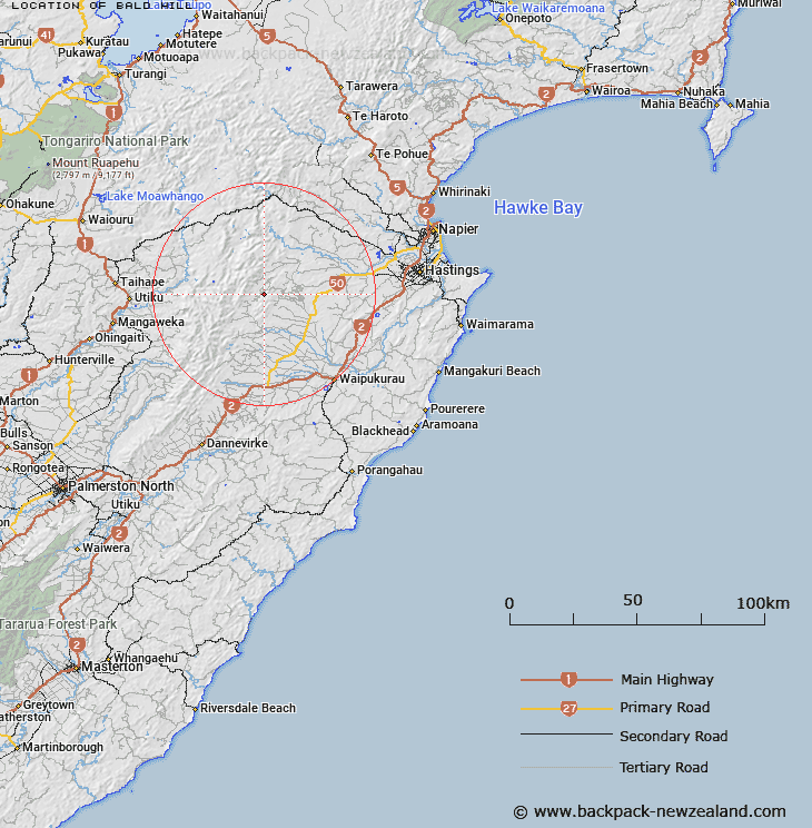 Bald Hill Map New Zealand